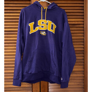 LSU Tigers Champion Authentic Athleticwear Purple Hooded Sweatshirt Adult Size L